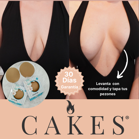 CAKES - El primer cubre pezones sin adhesivo (Compra 1 par y llevate otro gratis)
