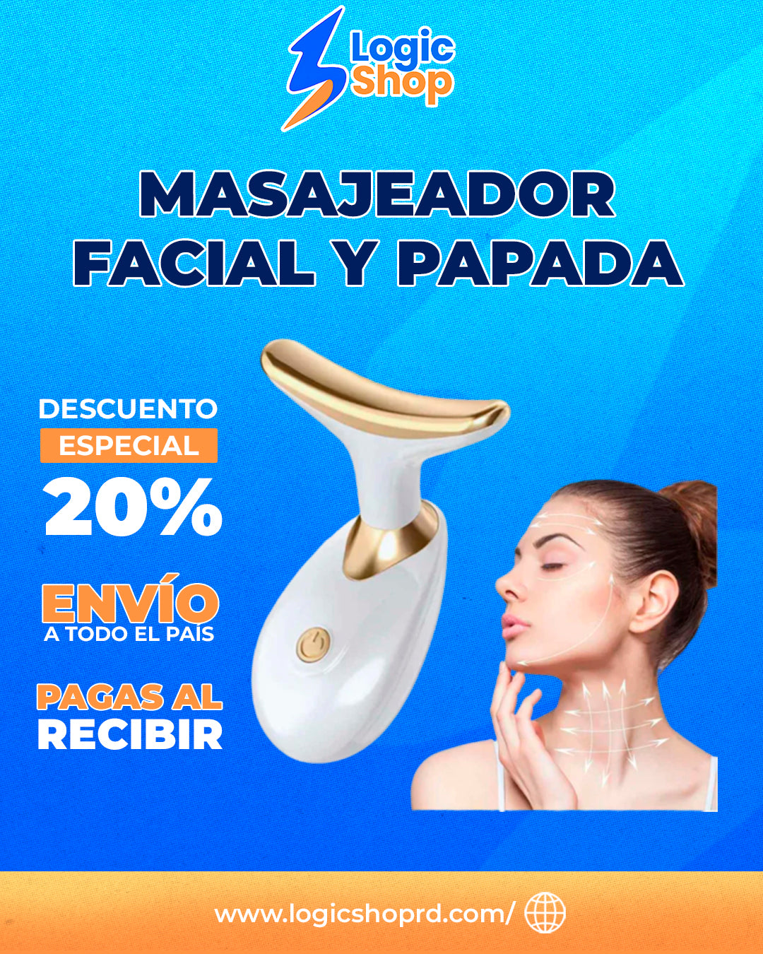 Masajeador Facial y Papada BellaVibe™ | ¡Adiós Tensión, Hola Belleza! El Masajeador Alivia Dolores y Define tu Silueta en Minutos