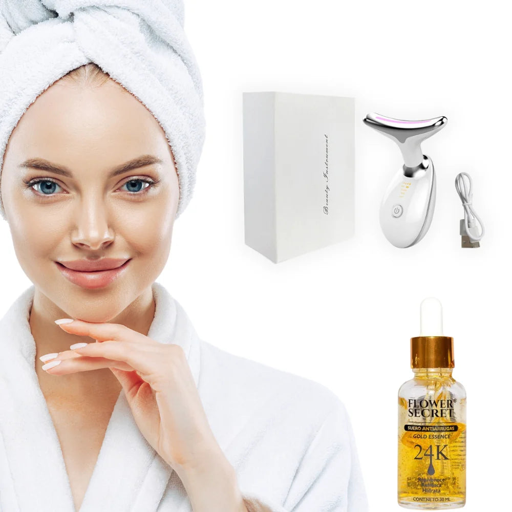 Masajeador Facial y Papada BellaVibe™ | ¡Adiós Tensión, Hola Belleza! El Masajeador Alivia Dolores y Define tu Silueta en Minutos