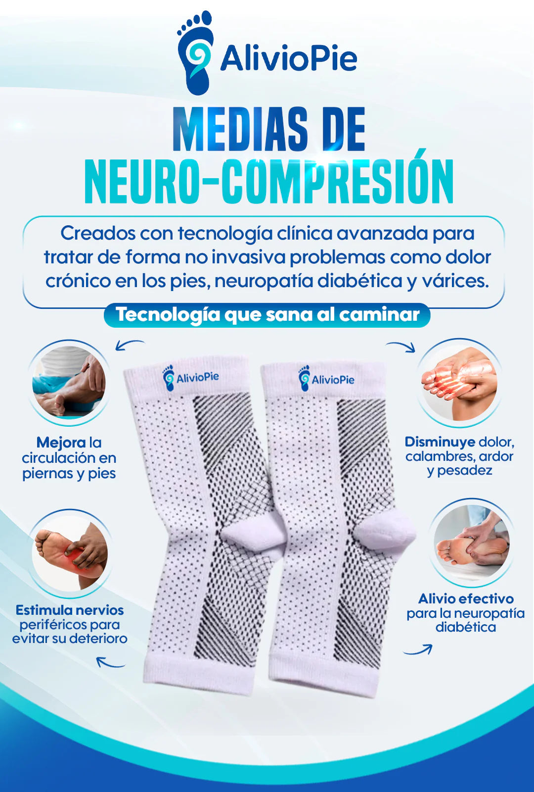 AlivioPie ™ Medias de compresión ortopédicas